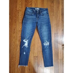 Buckle Daytrip Jeans Womens 25R Lynx Skinny Blue Stretch Distressed Denim